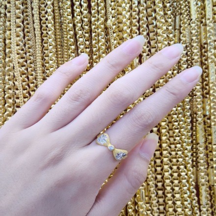 แหวน 1 สลึง แฟนซีลายโบว์ 2 สี