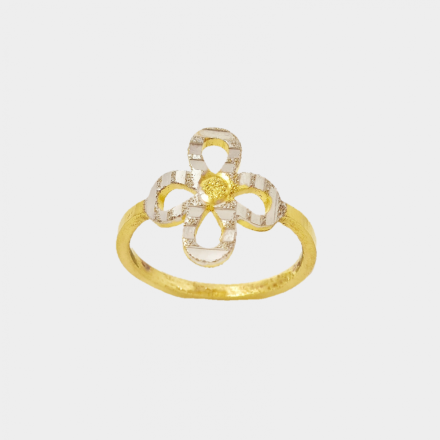 แหวน 1 สลึง แฟนซีลายดอกลักกี้ 2 สี