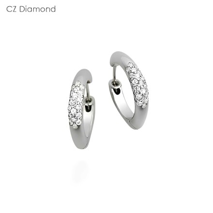 ต่างหูหวงเหลี่ยมติดคริสตัลมุม