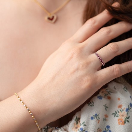 แหวนเงินหัวพลอย Red Sapphire