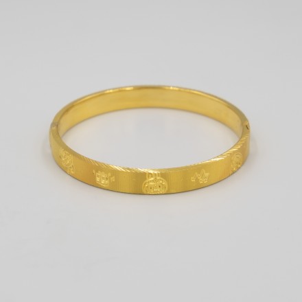 กำไลสปริงหน้าแบนตัดลายลาบูบู้  2 บาท