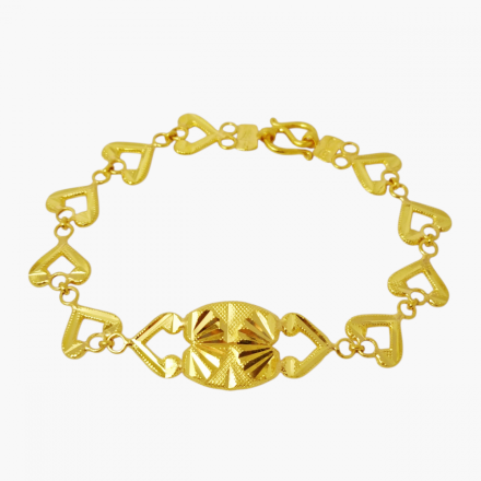 สร้อยข้อมือ 1 สลึง ลายหัวใจแพทุบแบน