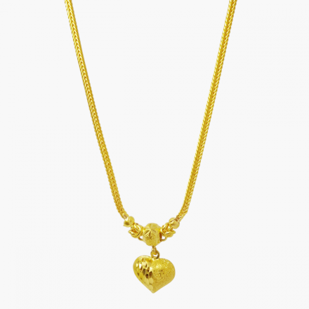 สร้อยคอ 2 สลึง เบ้นซ์คั่นมีนาห้อยจี้หัวใจ