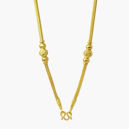 สร้อยคอ 1 บาท เบ้นซ์กลมคั่นเม็ดกลม