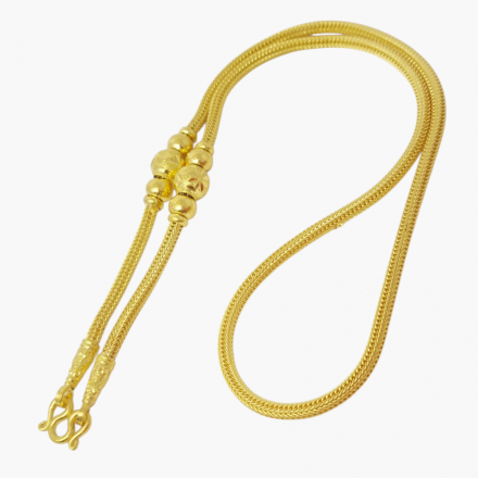 สร้อยคอ 1 บาท เบ้นซ์กลมคั่นเม็ดกลม