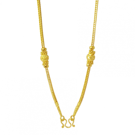 สร้อยคอ 2 สลึง เบ้นซ์คั่นเม็ดพริกไทย เม็ดมะยม