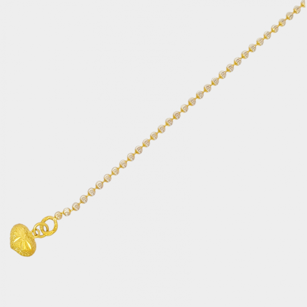 สร้อยข้อมือ 1 สลึง ลายยินตัน 2 กษัตริย์ ห้อยจี้หัวใจ